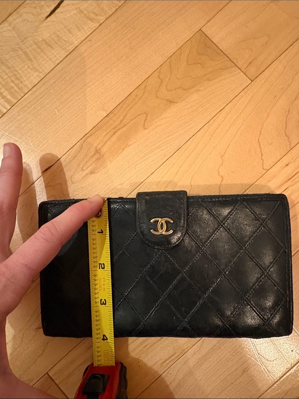 CHANEL Black Quilted Leather Crossbody with Gold Chain - Picture 8 of 10